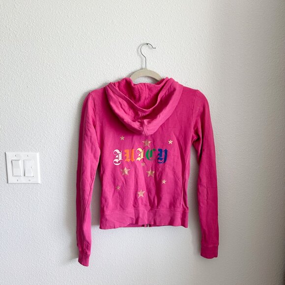 RARE Vintage Y2K Juicy Couture Pink Hooded Zip-Up Jacket + Matching Sweatpants - Picture 15 of 16